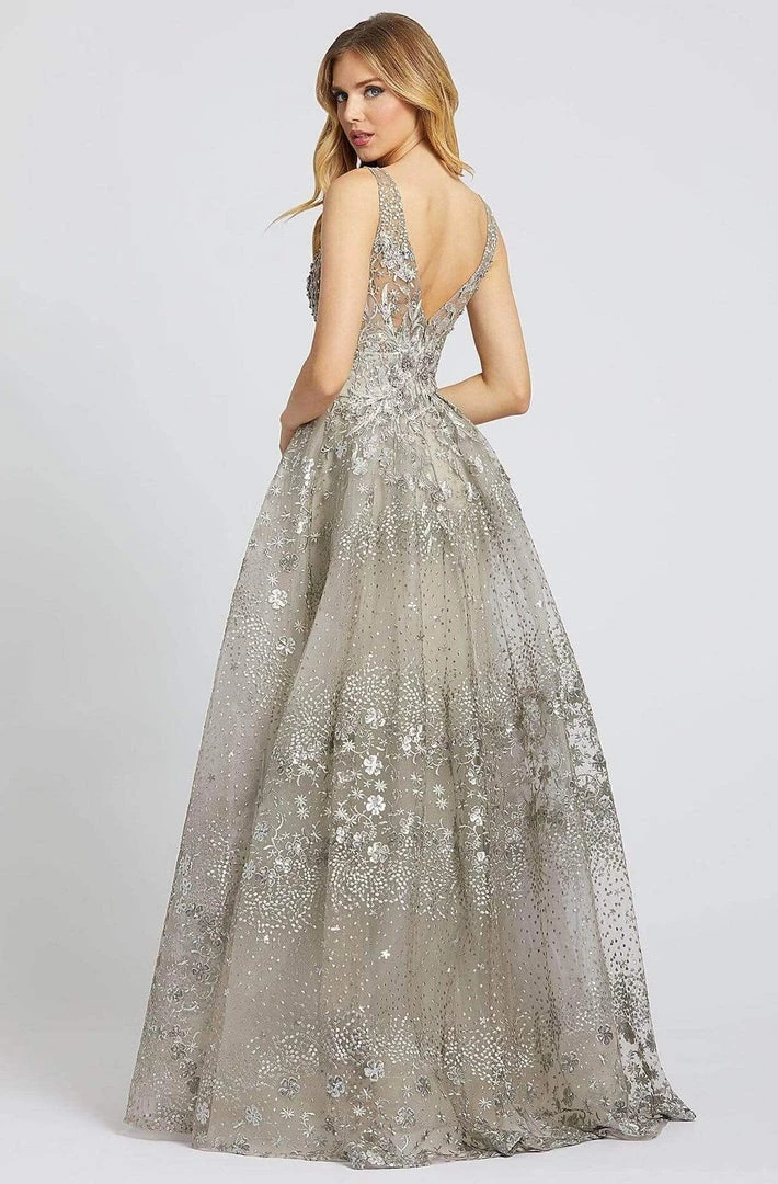 Mac Duggal Evening - 20191D Applique Deep V-neck Ballgown 4 Mac Duggal Evening - 20191D Applique Deep V-neck Ballgown
