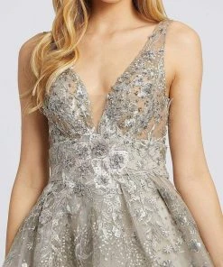 Mac Duggal Evening - 20191D Applique Deep V-neck Ballgown 7 Mac Duggal Evening - 20191D Applique Deep V-neck Ballgown