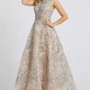 Mac Duggal Evening - 20219D Cap Sleeve Floral Embroidered A-Line Gown 1 Mac Duggal Evening - 20219D Cap Sleeve Floral Embroidered A-Line Gown