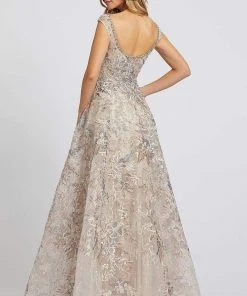 Mac Duggal Evening - 20219D Cap Sleeve Floral Embroidered A-Line Gown 6 Mac Duggal Evening - 20219D Cap Sleeve Floral Embroidered A-Line Gown