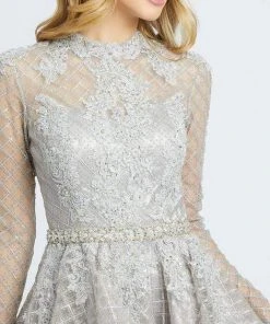 Mac Duggal Evening - 30624D Embroidered Long Sleeve A-line Dress 7 Mac Duggal Evening - 30624D Embroidered Long Sleeve A-line Dress