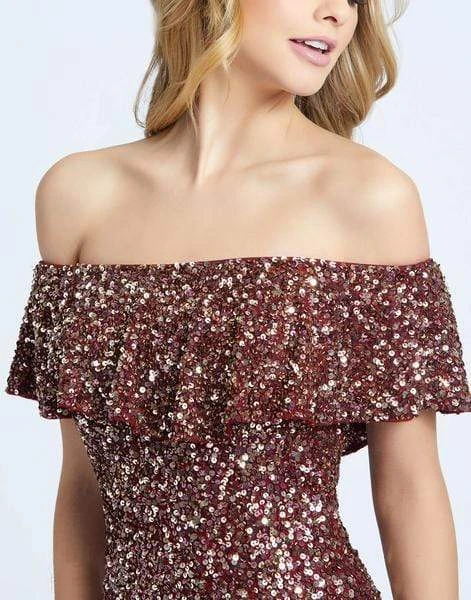 Mac Duggal Evening - 4950D Sequined Off-Shoulder Sheath Dress 5 Mac Duggal Evening - 4950D Sequined Off-Shoulder Sheath Dress