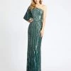 Mac Duggal Evening - 5000D Sequined One Shoulder Sheath Dress