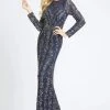 Mac Duggal Evening - 5016D Sequined Long Sleeve Sheath Dress 1 Mac Duggal Evening - 5016D Sequined Long Sleeve Sheath Dress