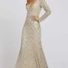 Mac Duggal Evening - 5021D Sequin Embellished Long Sleeves Gown