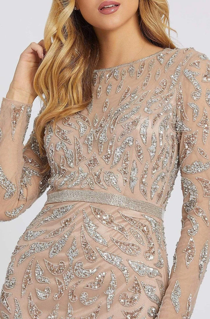 Mac Duggal Evening - 5124D Jewel Long Sleeves Evening Dress 5 Mac Duggal Evening - 5124D Jewel Long Sleeves Evening Dress