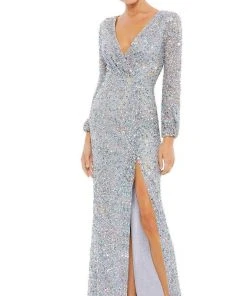 Mac Duggal Evening - 5213D Plunging V-Neck Sheath Dress