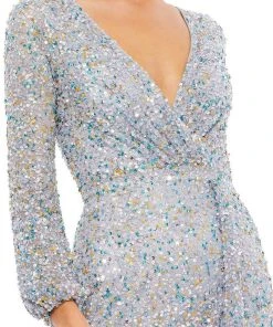 Mac Duggal Evening - 5213D Plunging V-Neck Sheath Dress