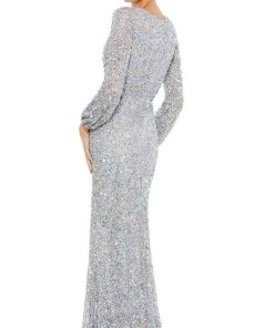 Mac Duggal Evening - 5213D Plunging V-Neck Sheath Dress