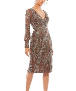 Mac Duggal Evening - 5295D V-Neck Knee-Length Dress