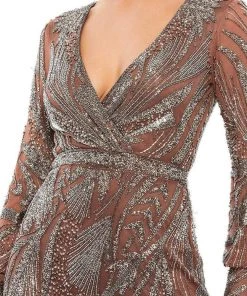 Mac Duggal Evening - 5295D V-Neck Knee-Length Dress