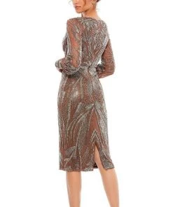 Mac Duggal Evening - 5295D V-Neck Knee-Length Dress