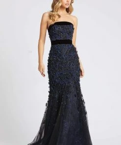 Mac Duggal Evening - 67293D Floral Applique Strapless Trumpet Dress