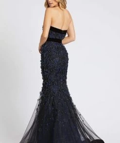 Mac Duggal Evening - 67293D Floral Applique Strapless Trumpet Dress 6 Mac Duggal Evening - 67293D Floral Applique Strapless Trumpet Dress