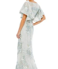 Mac Duggal Evening - 67842D Floral Lace Bell Sleeve Long Dress