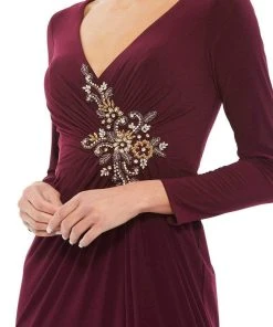Mac Duggal Evening - 67848D V-Neck Draped Sheath Dress