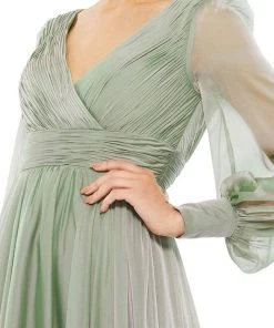 Mac Duggal Evening - 67864D V-Neck Tiered A-Line Dress