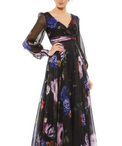 Mac Duggal Evening - 67872D Floral A-Line Evening Dress