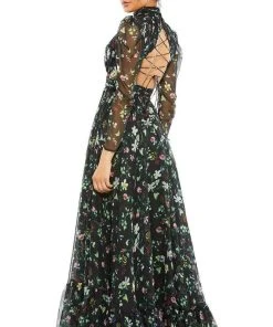 Mac Duggal Evening - 67942D High Neck Floral Evening Dress