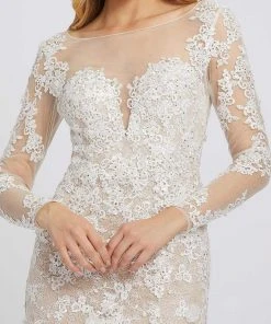 Mac Duggal Evening - 79272D Embroidered Lace Sheer Trumpet Dress