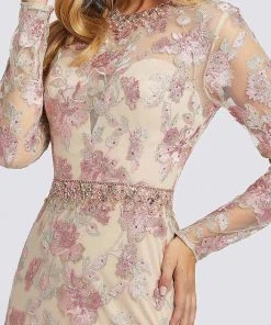 Mac Duggal Evening - 79281D Floral Embroidered Soft Fitted Dress