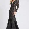 Mac Duggal Evening - 79291D Long Sleeve Sheer Laced Long Dress 2 Mac Duggal Evening - 79291D Long Sleeve Sheer Laced Long Dress
