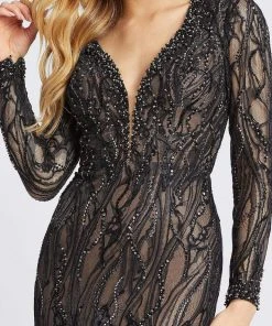 Mac Duggal Evening - 79291D Long Sleeve Sheer Laced Long Dress 7 Mac Duggal Evening - 79291D Long Sleeve Sheer Laced Long Dress