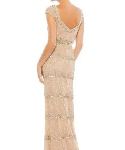 Mac Duggal Evening - 9089D Beaded And Sequined Column Gown 6 Mac Duggal Evening - 9089D Beaded And Sequined Column Gown