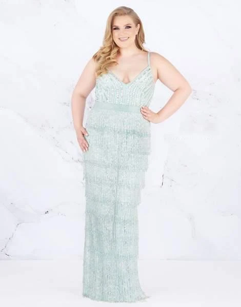 Mac Duggal Fabulouss - 4855F Embellished And Layered Sheath Dress 3 Mac Duggal Fabulouss - 4855F Embellished And Layered Sheath Dress