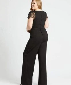 Mac Duggal Fabulouss - 48888F Eyelash Laced Sleeves Long Jumpsuit