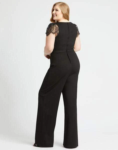 Mac Duggal Fabulouss - 48888F Eyelash Laced Sleeves Long Jumpsuit 4 Mac Duggal Fabulouss - 48888F Eyelash Laced Sleeves Long Jumpsuit