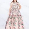 Mac Duggal Fabulouss - 66820F Floral Embroidered Bateau Ballgown