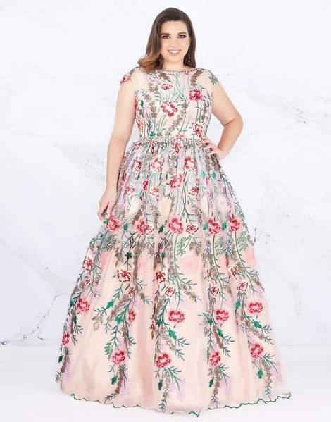 Mac Duggal Fabulouss - 66820F Floral Embroidered Bateau Ballgown 3 Mac Duggal Fabulouss - 66820F Floral Embroidered Bateau Ballgown