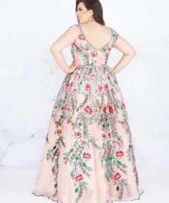 Mac Duggal Fabulouss - 66820F Floral Embroidered Bateau Ballgown 6 Mac Duggal Fabulouss - 66820F Floral Embroidered Bateau Ballgown