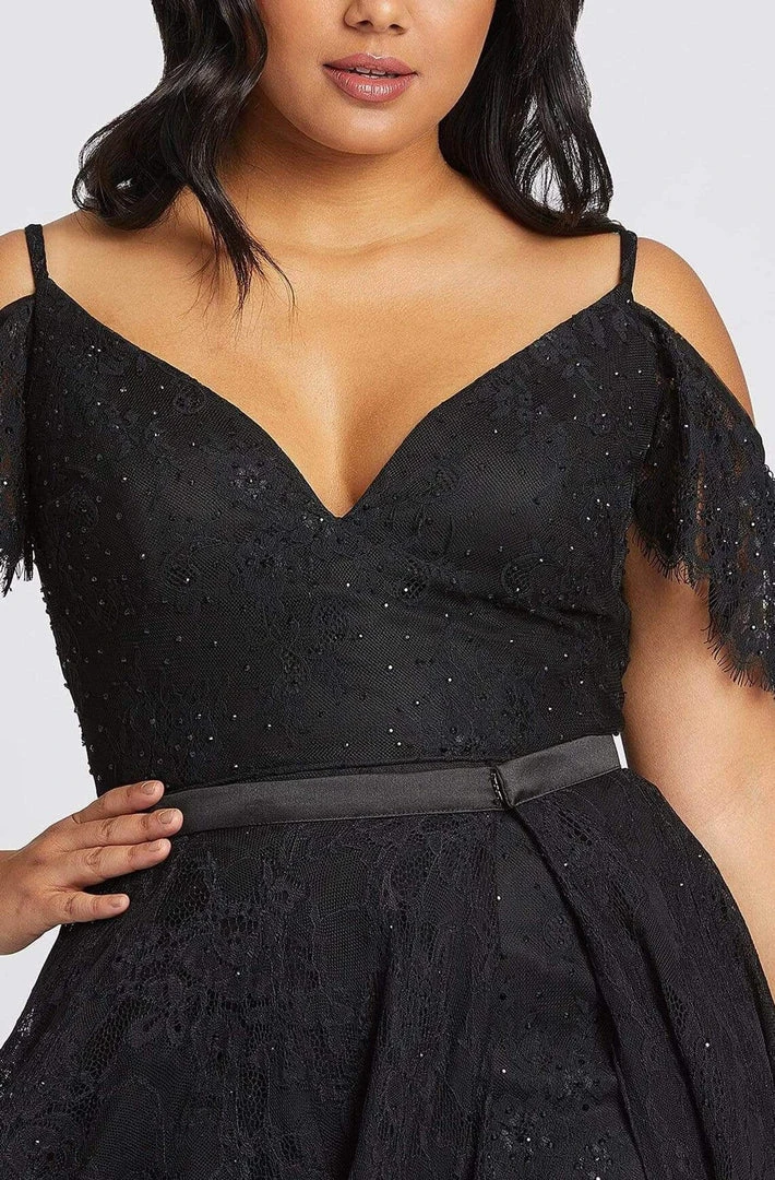 Mac Duggal Fabulouss - 67220F Embroidered V-neck Romper With Overskirt 5 Mac Duggal Fabulouss - 67220F Embroidered V-neck Romper With Overskirt