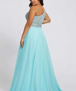 Mac Duggal Fabulouss - 67232F Asymmetric Neck Jeweled Long Dress