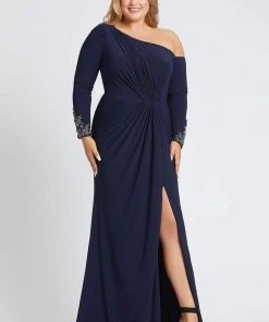 Mac Duggal Fabulouss - 67242F Asymmetric Long Sleeve Column Dress
