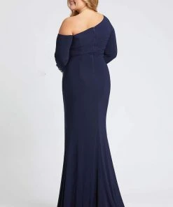 Mac Duggal Fabulouss - 67242F Asymmetric Long Sleeve Column Dress 6 Mac Duggal Fabulouss - 67242F Asymmetric Long Sleeve Column Dress