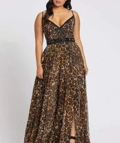 Mac Duggal Fabulouss - 67251F Cheetah Printed Long Dress