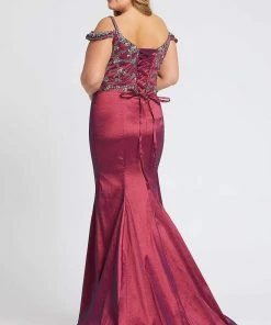 Mac Duggal Fabulouss - 77538F Geo-Jeweled Off Shoulder Mermaid Gown