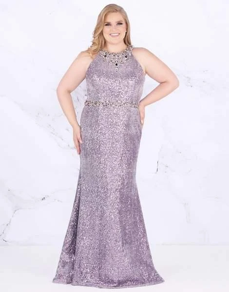 Mac Duggal Fabulouss - 77543F Sequined Halter Neck Trumpet Dress 3 Mac Duggal Fabulouss - 77543F Sequined Halter Neck Trumpet Dress