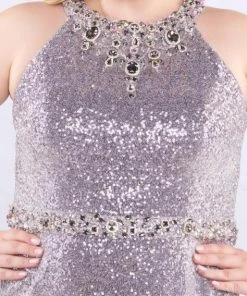 Mac Duggal Fabulouss - 77543F Sequined Halter Neck Trumpet Dress 7 Mac Duggal Fabulouss - 77543F Sequined Halter Neck Trumpet Dress