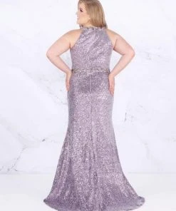 Mac Duggal Fabulouss - 77543F Sequined Halter Neck Trumpet Dress 6 Mac Duggal Fabulouss - 77543F Sequined Halter Neck Trumpet Dress