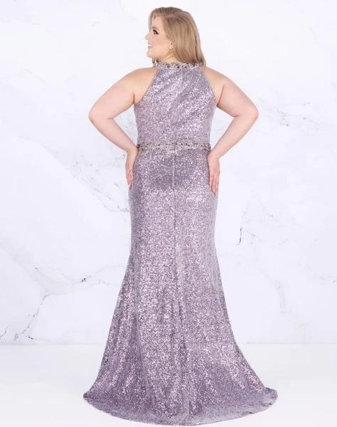Mac Duggal Fabulouss - 77543F Sequined Halter Neck Trumpet Dress 4 Mac Duggal Fabulouss - 77543F Sequined Halter Neck Trumpet Dress