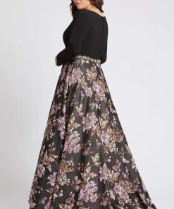 Mac Duggal Fabulouss - 77745F Long Sleeve Floral Printed Dress 6 Mac Duggal Fabulouss - 77745F Long Sleeve Floral Printed Dress