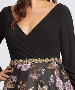 Mac Duggal Fabulouss - 77745F Long Sleeve Floral Printed Dress 7 Mac Duggal Fabulouss - 77745F Long Sleeve Floral Printed Dress