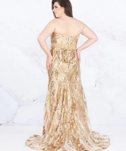 Mac Duggal Fabulouss - Bedazzled Trumpet Dress With Train 66828F 5 Mac Duggal Fabulouss - Bedazzled Trumpet Dress With Train 66828F