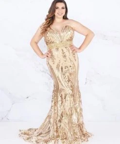 Mac Duggal Fabulouss - Bedazzled Trumpet Dress With Train 66828F