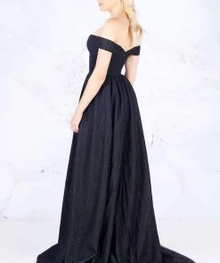 Mac Duggal Flash - 12123L Lace Off Shoulder Long Overskirt Gown