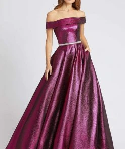 Mac Duggal Flash - 48881L Iridescent Off Shoulder A-Line Prom Gown